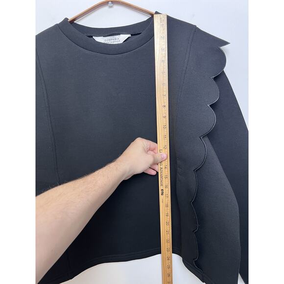 Compania Fantastica Statement‎ Black Waves Sweater Size Large Long Sleeves - Picture 7 of 9